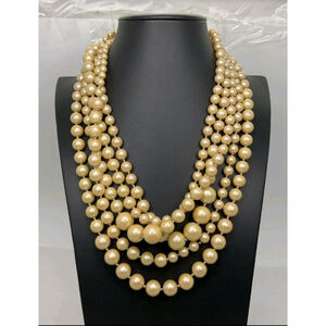 J.Crew Faux Pearl Hammock Multi-Strand Classic Necklace | 18" Shortest